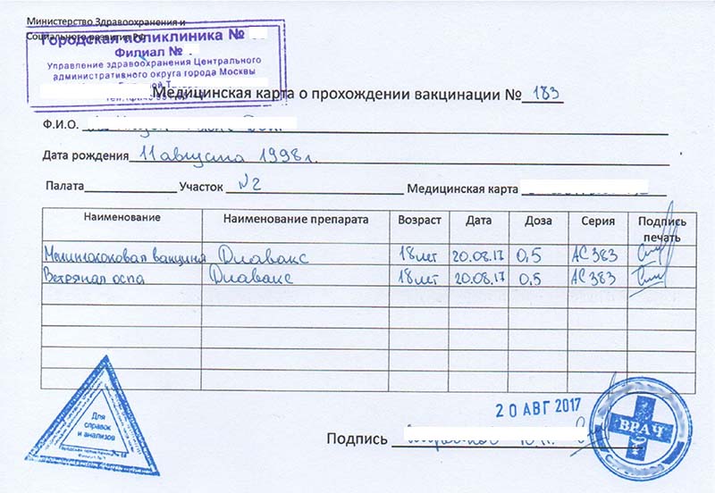 Купить справку о вакцинации в Москве